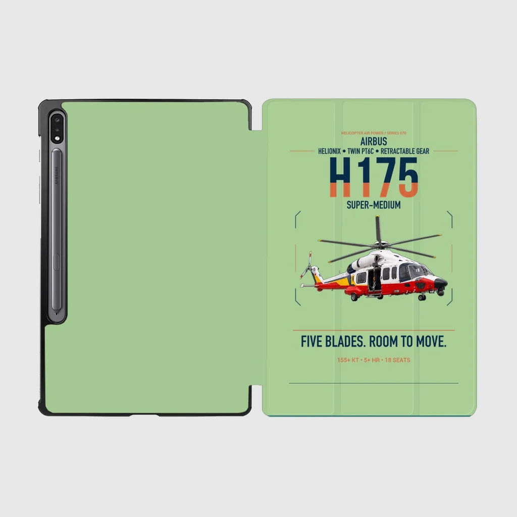 Airbus H175 design on light green samsung tablet tablet case
