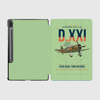 Thumbnail for Fokker D.XXI — Dutch LVA aircraft 221 design on light green samsung tablet tablet case