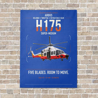 Thumbnail for Airbus H175 vertical canvas print - no frame - blue background