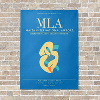 Thumbnail for Malta International Airport MLA - Canvas Framed - Turquoise