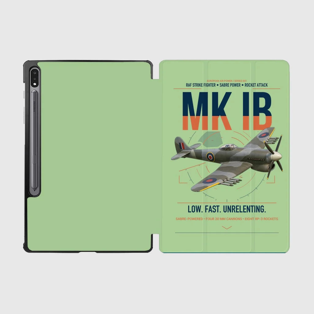 Hawker Typhoon Mk IB design on light green samsung tablet tablet case