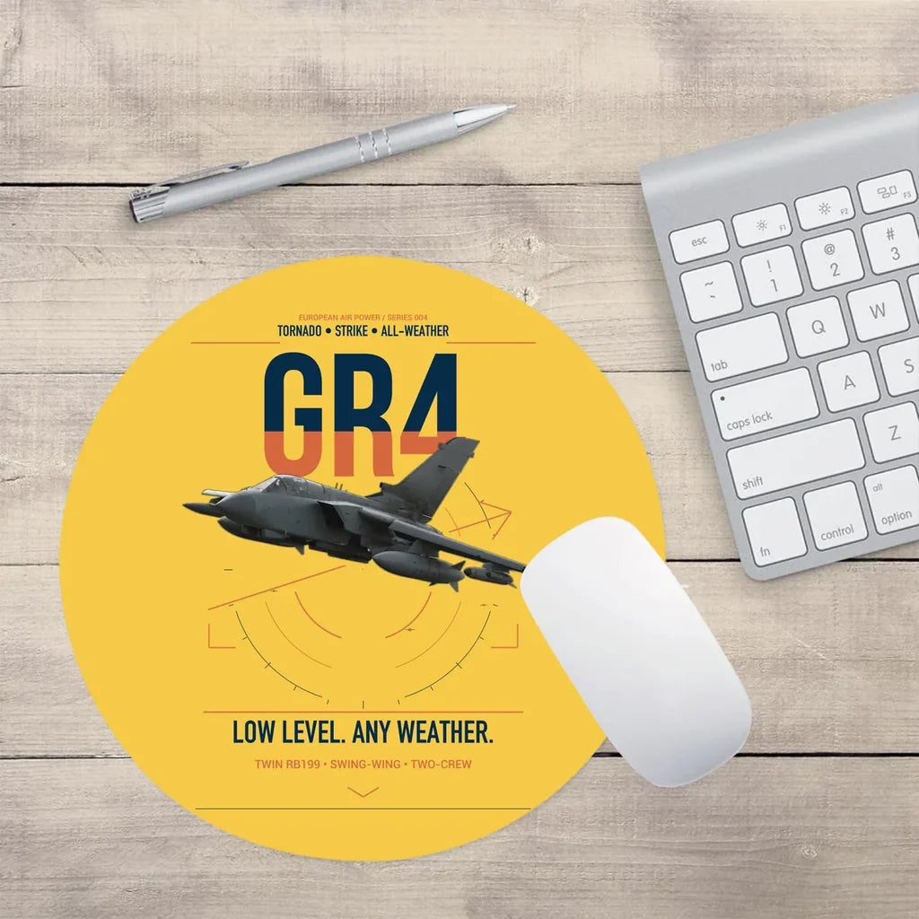 Panavia Tornado GR4 design on yellow round mouse pad