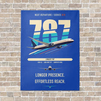 Thumbnail for Boeing 787-10 Dreamliner vertical canvas print - no frame - blue background
