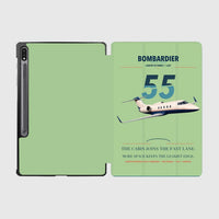 Thumbnail for Bombardier Learjet 55 design on light green samsung tablet tablet case