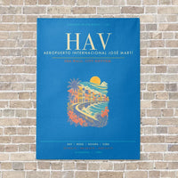 Thumbnail for Jose Marti International Airport Havana HAV - Canvas Framed - Turquoise