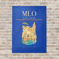 Thumbnail for Milos Airport MLO vertical canvas print - no frame - blue background