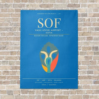 Thumbnail for Vasil Levski Airport Sofia SOF - Canvas Framed - Turquoise