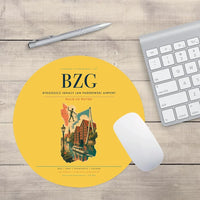 Thumbnail for Bydgoszcz Ignacy Jan Paderewski Airport (BZG) design on yellow round mouse pad