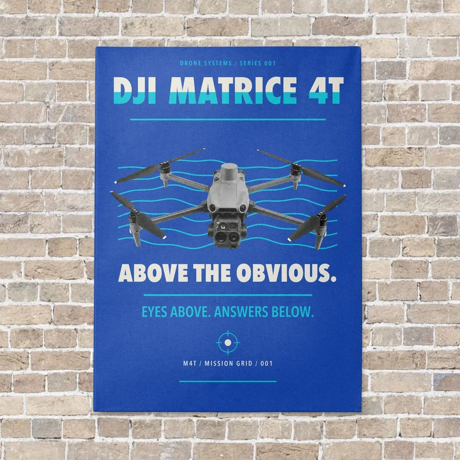 DJI Matrice 4T vertical canvas print - no frame - blue background