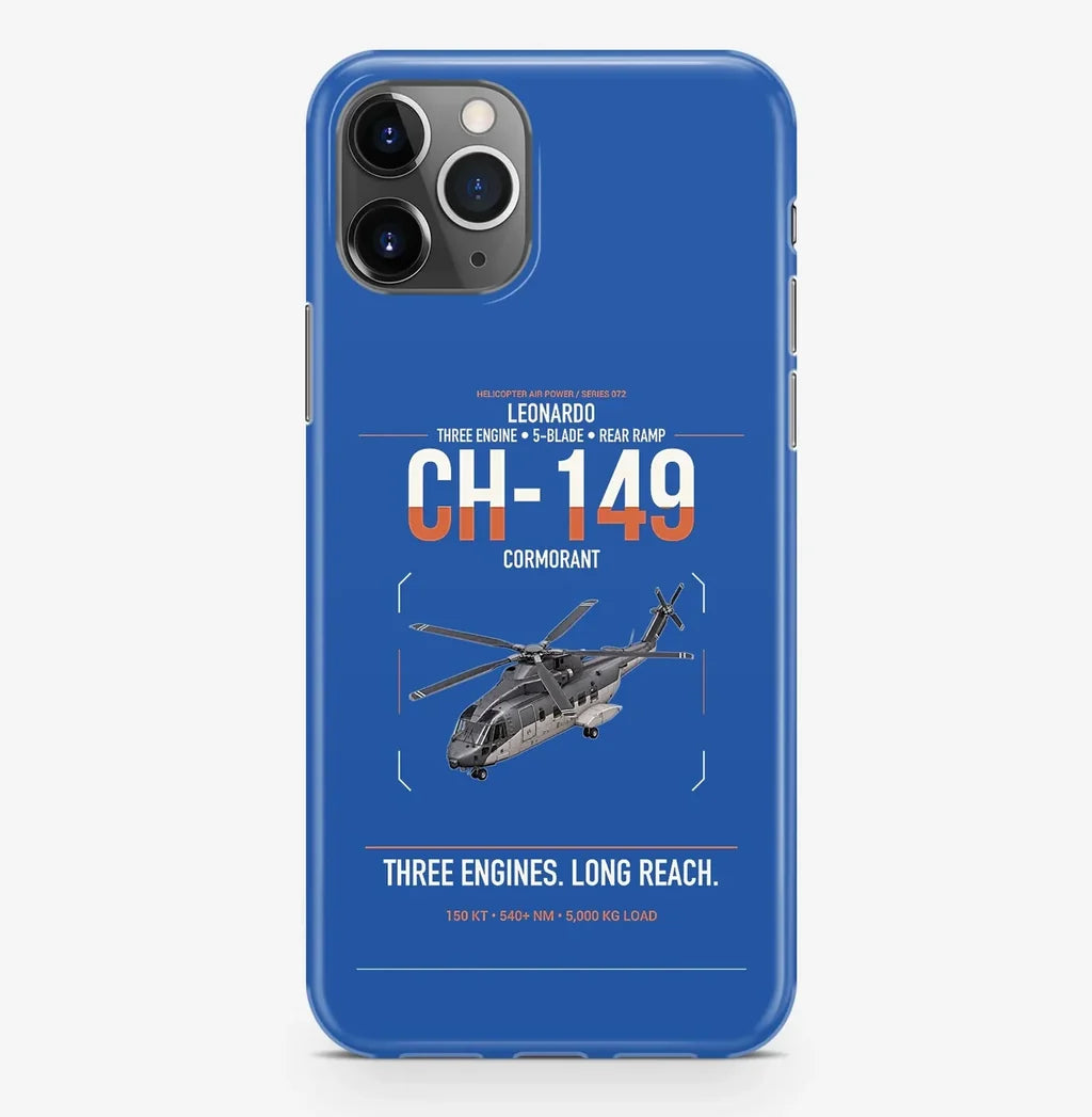 Leonardo CH-149 Cormorant design on blue magsafe iphone case, for iPhone Pro Max
