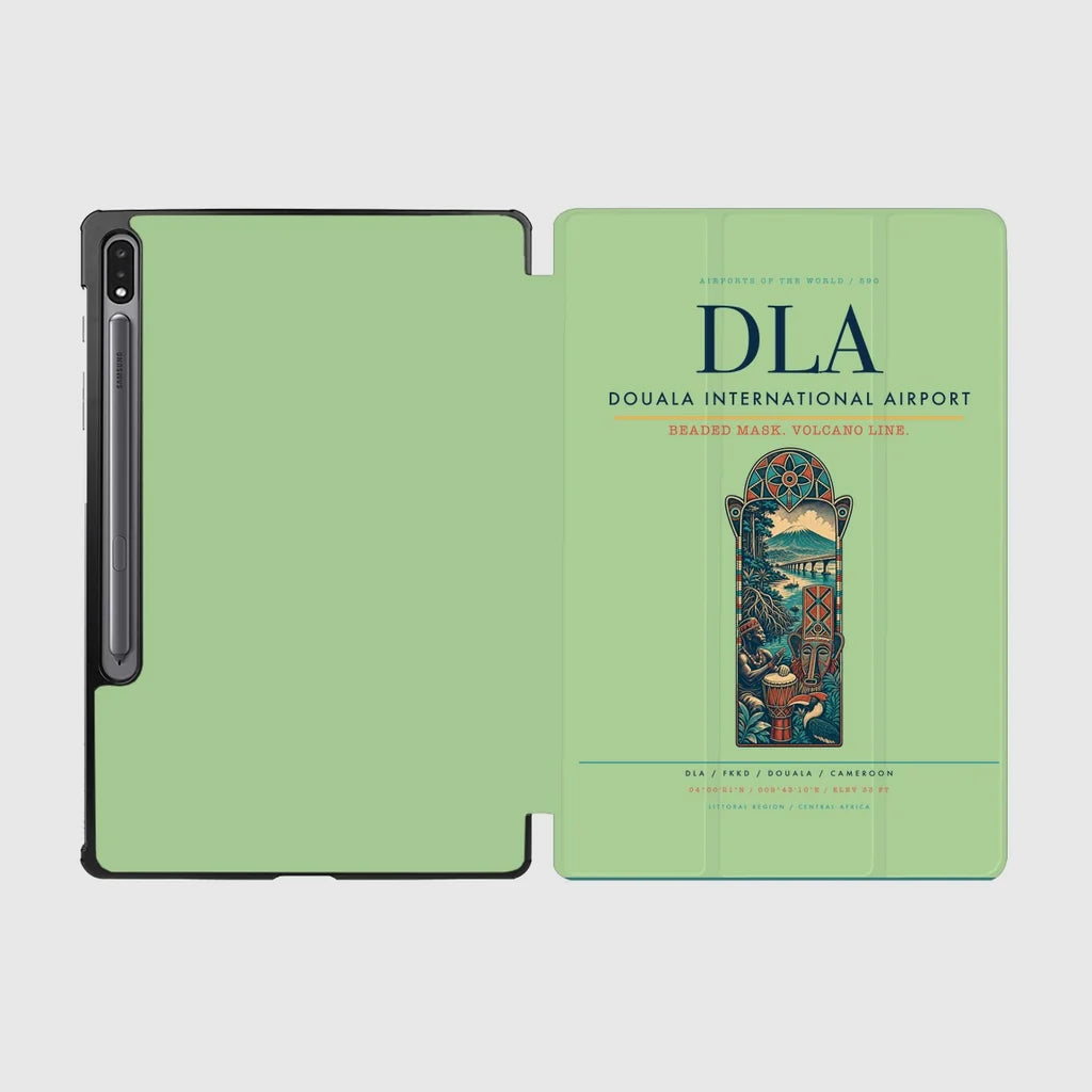 Douala International Airport (DLA) design on light green samsung tablet tablet case