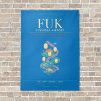 Thumbnail for Fukuoka Airport FUK - Canvas Framed - Turquoise