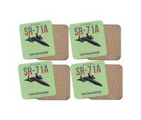 Thumbnail for SR-71A Blackbird design on light green 4 pieces set coaster