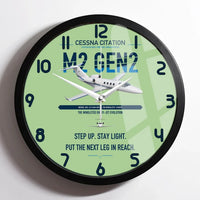 Thumbnail for Cessna Citation M2 Gen2 design on light green framed wall clock