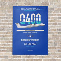 Thumbnail for De Havilland Dash 8-400 vertical canvas print - no frame - blue background