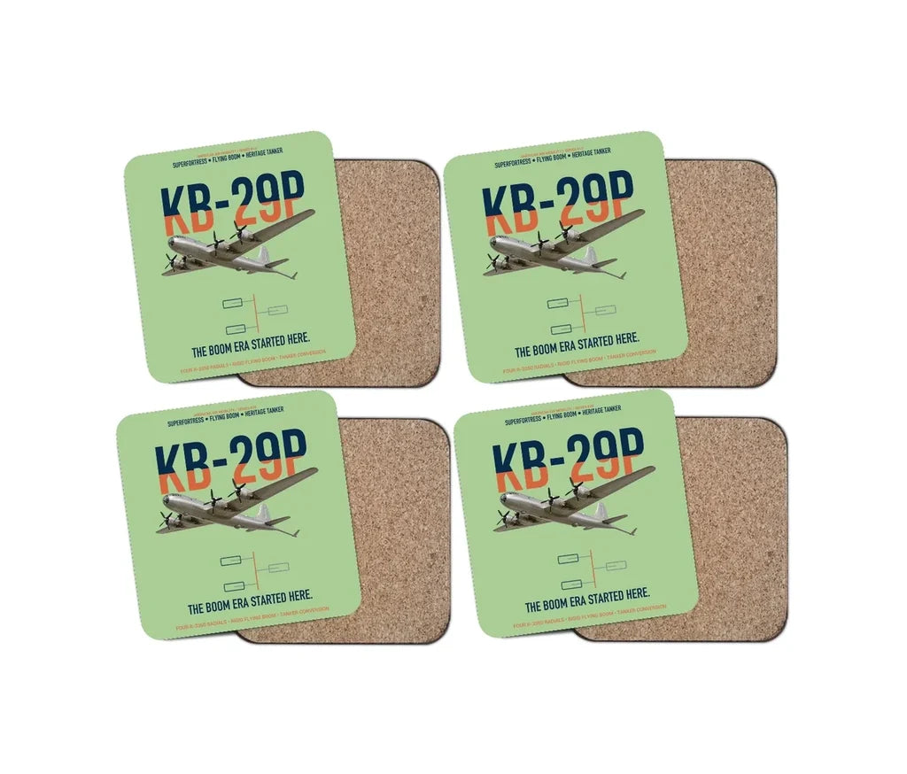 KB-29P SUPERFORTRESS design on light green 4 pieces set coaster