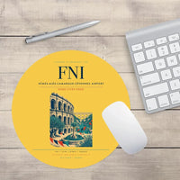 Thumbnail for Nîmes-Alès-Camargue-Cévennes Airport (FNI) design on yellow round mouse pad
