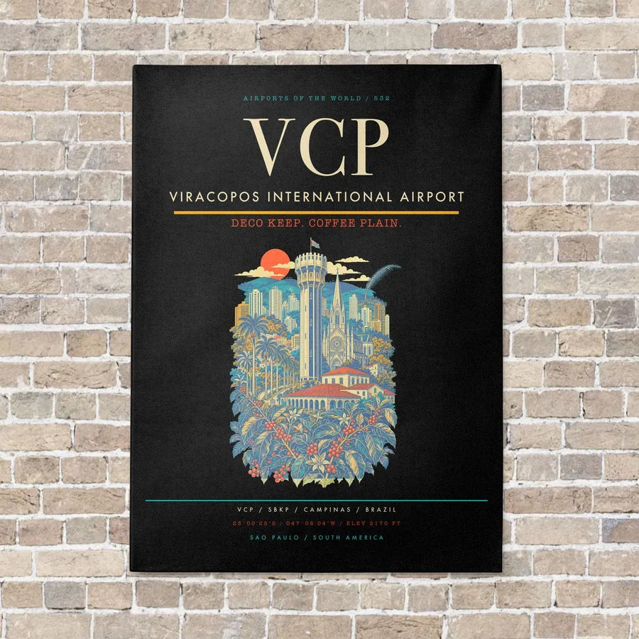 Viracopos International Airport VCP - Canvas No Frame - Black
