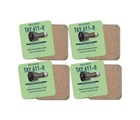 Thumbnail for TAY 611-8 design on light green 4 pieces set coaster