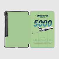Thumbnail for Bombardier Global 5000 design on light green samsung tablet tablet case