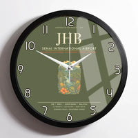 Thumbnail for Senai International Airport Johor Bahru JHB Wall-Clock Framed - Green Army