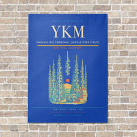 Thumbnail for Yakima Air Terminal (McAllister Field) YKM vertical canvas print - no frame - blue background