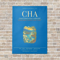 Thumbnail for Chattanooga Airport CHA - Canvas Framed - Turquoise