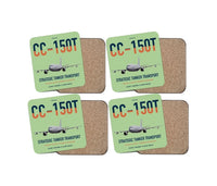 Thumbnail for Airbus CC-150T Polaris design on light green 4 pieces set coaster