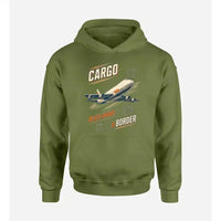 Thumbnail for SIGNAL 581 - Cargo Never Knows A Border design on green army hoodie single side