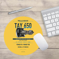 Thumbnail for TAY 650 design on yellow round mouse pad