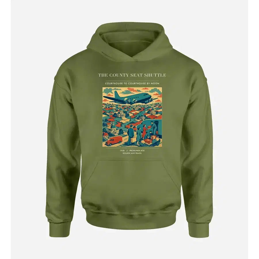 VINTAGE G4388 - The County Seat Shuttle - Premium Hoodie design on greenarmy premium