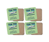 Thumbnail for Daher TBM 900 design on light green 4 pieces set coaster