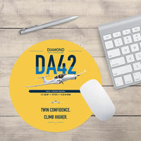 Thumbnail for Diamond DA42-VI design on yellow round mouse pad