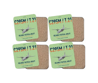 Thumbnail for Airbus C295M T.21 design on light green 4 pieces set coaster