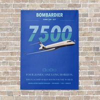 Thumbnail for Bombardier Global 7500 vertical canvas print - no frame - blue background