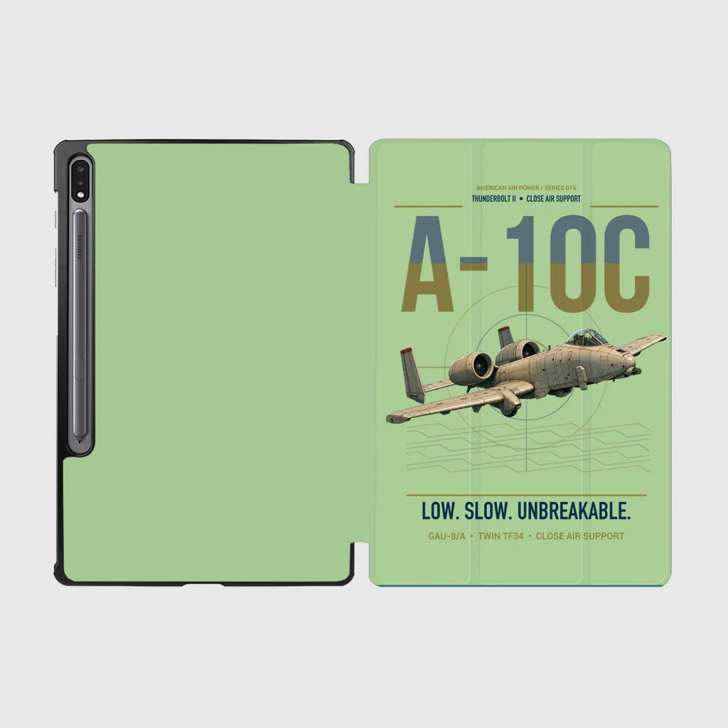 A-10C Thunderbolt II design on light green samsung tablet tablet case