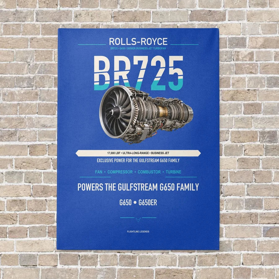 BR725 vertical canvas print - no frame - blue background