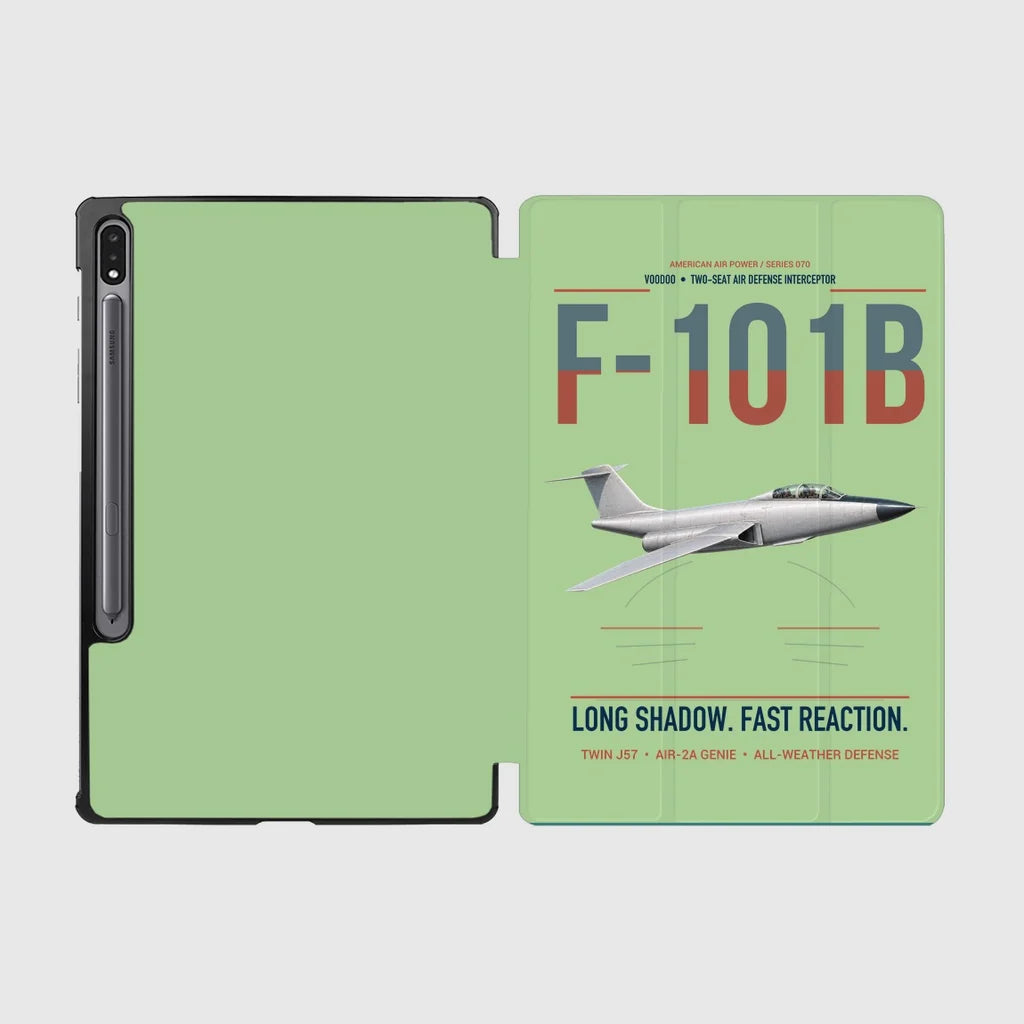 F-101B Voodoo design on light green samsung tablet tablet case