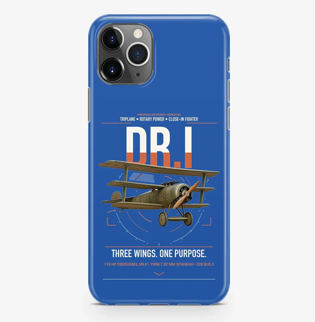 Fokker Dr.I design on blue magsafe iphone case, for iPhone Pro Max