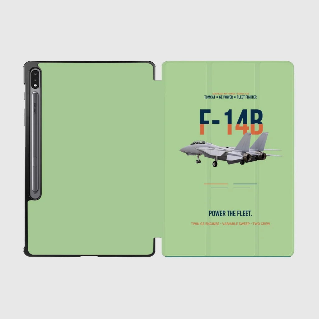 F-14B Tomcat Power The Fleet design on light green samsung tablet tablet case