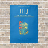Thumbnail for Hiroshima Airport HIJ - Canvas Framed - Turquoise