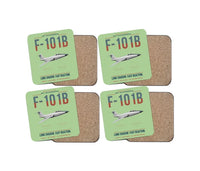 Thumbnail for F-101B Voodoo design on light green 4 pieces set coaster