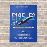 Thumbnail for Embraer E195-E2 vertical canvas print - no frame - blue background