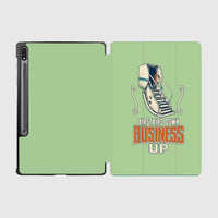 Thumbnail for Airstairs Down Business Up design on light green samsung tablet tablet case