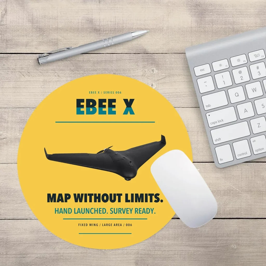 AgEagle eBee X design on yellow round mouse pad