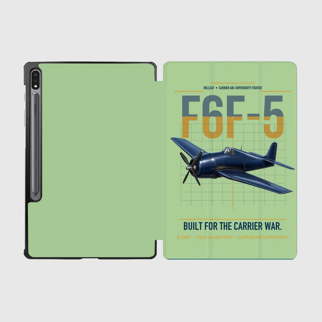 F6F-5 Hellcat design on light green samsung tablet tablet case