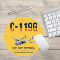 Thumbnail for C-119G Flying Boxcar design on yellow round mouse pad