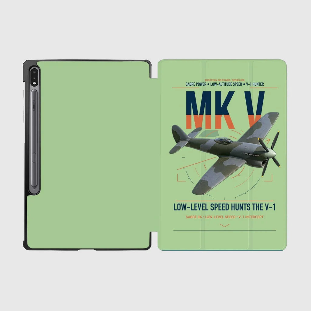 Hawker Tempest Mk V design on light green samsung tablet tablet case