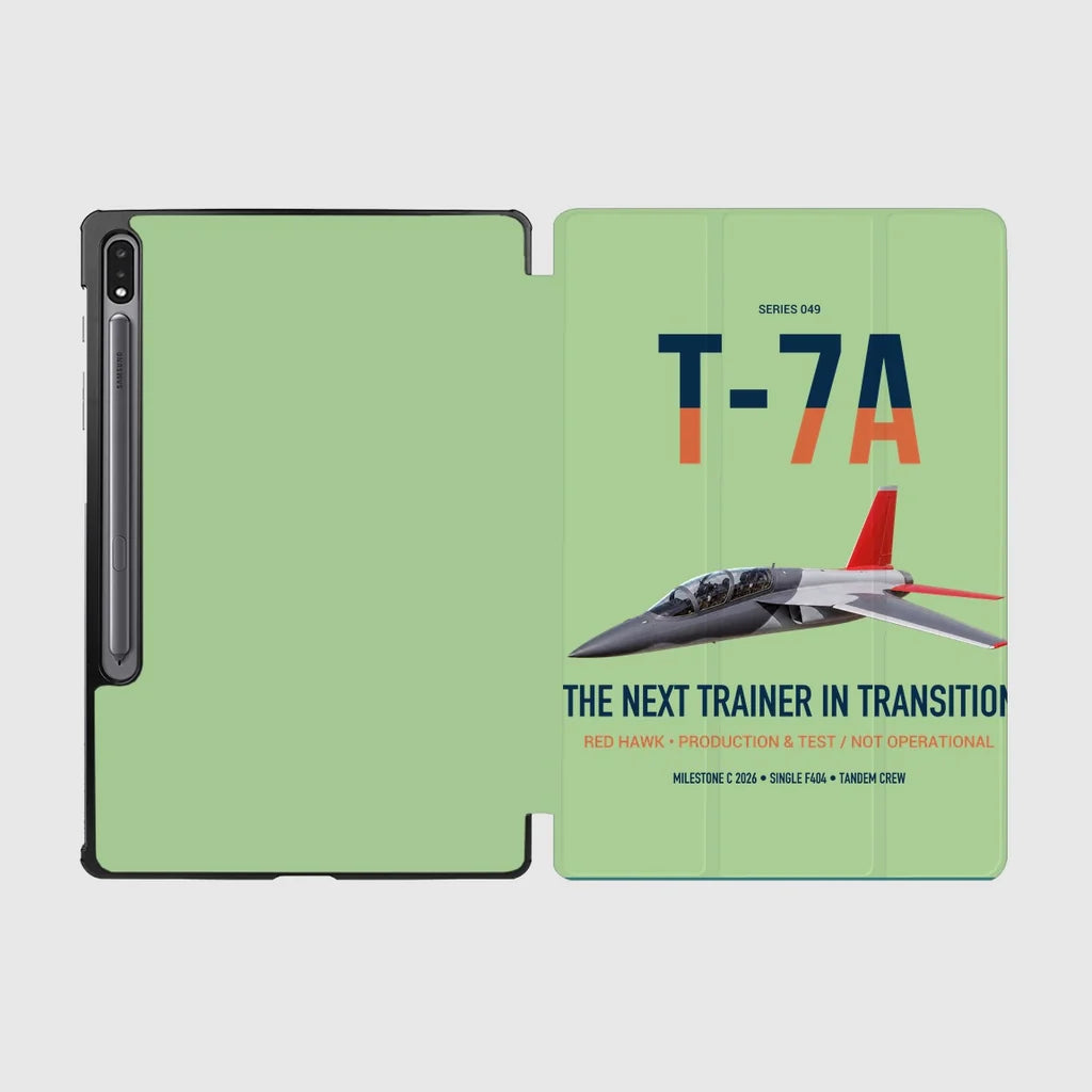 T-7A Red Hawk design on light green samsung tablet tablet case