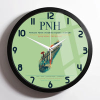 Thumbnail for Phnom Penh International Airport (PNH) design on light green framed wall clock